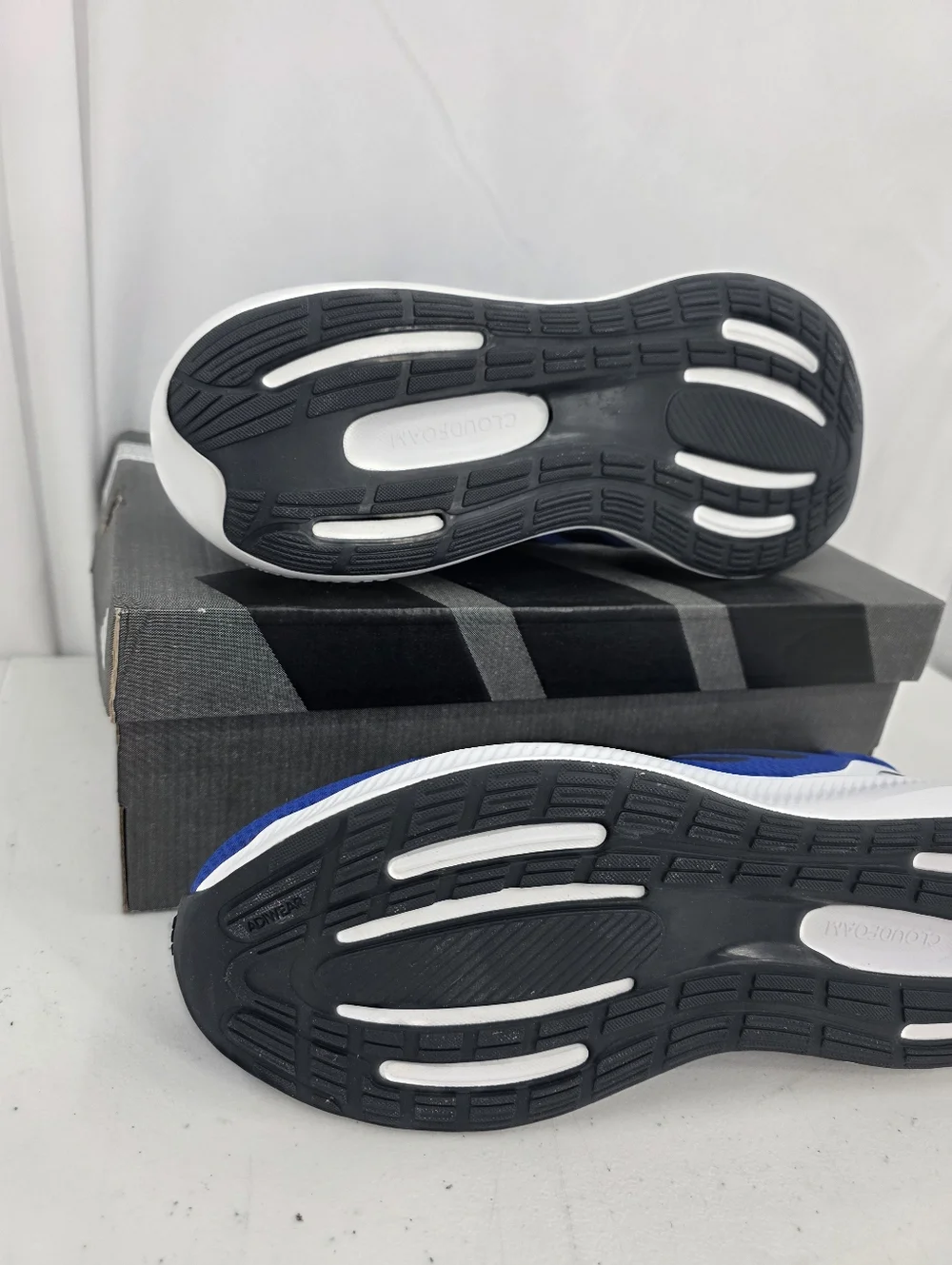 New Adidas Runfalcon 3.0 Cloudfoam Blue Black Running Shoes Mens Size 10 HP7549.